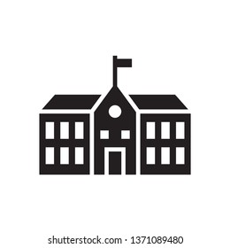 School building icon in trendy flat style design. Vector graphic illustration. School icon for website design, logo, and ui. Vector file. EPS 10.