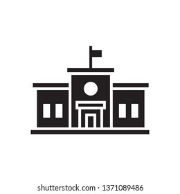 School building icon in trendy flat style design. Vector graphic illustration. School icon for website design, logo, and ui. Vector file. EPS 10.