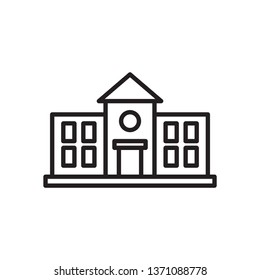 School building icon in trendy outline style design. Vector graphic illustration. School icon for website design, logo, and ui. Editable vector stroke. EPS 10.