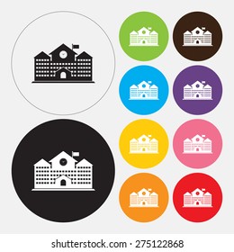 School building icon - Vector