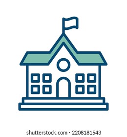 school building icon vector design template in white background