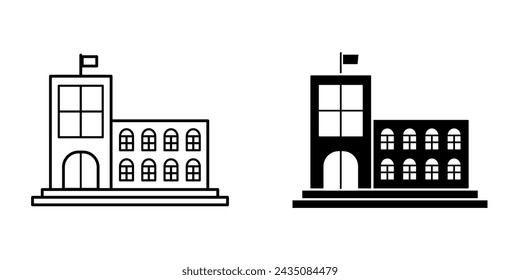 School building icon vector design template