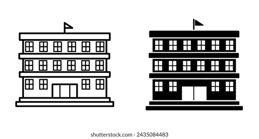Plantilla de diseño de vector de icono de edificio escolar