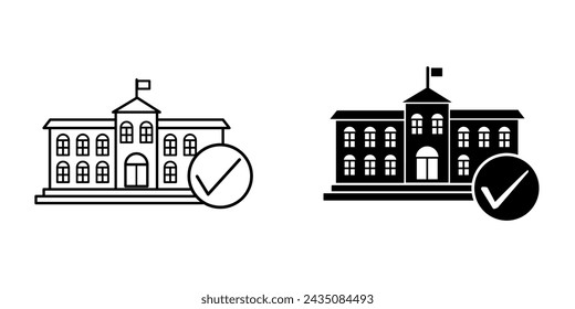 School building icon vector design template