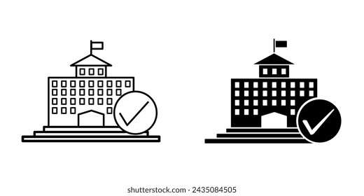 School building icon vector design template