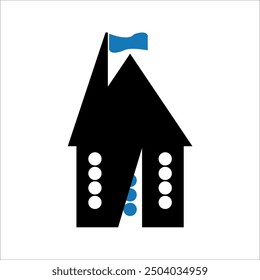 Icono de edificio escolar. diseños de Vector