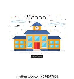 School Building Icon. Vector Eps 10 Format.