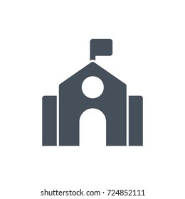 school building icon vector. school glyph style design
