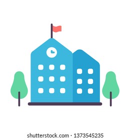School building icon vector illustration