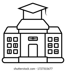 Icono de construcción de escuela, ilustración vectorial