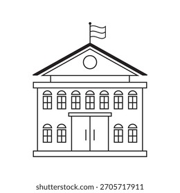 ilustração vetorial do ícone de construção da escola