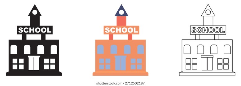 School Building icon.  Vector illustration . isolated on white background. EPS10
