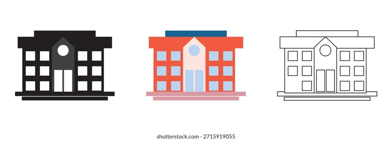 School Building icon.  Vector illustration . isolated on white background. EPS10