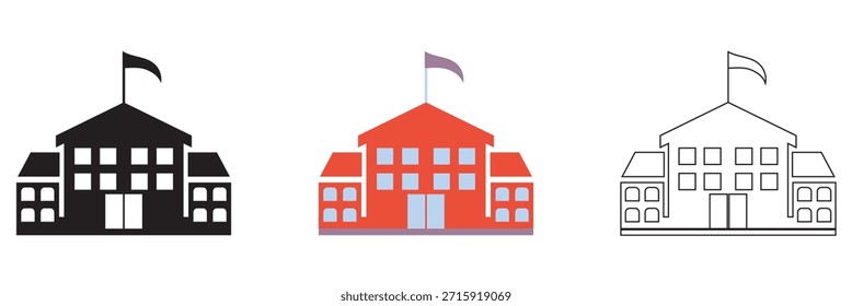 School Building icon.  Vector illustration . isolated on white background. EPS10