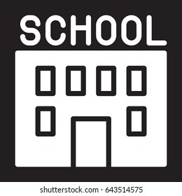 School building icon, vector illustration