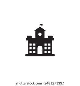 school building icon vector ilustration logo design