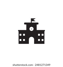 school building icon vector ilustration logo design