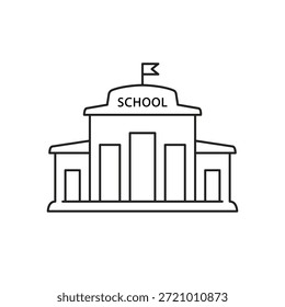 Icono de edificio escolar. Vector aislado ilustración.