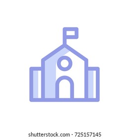 School building icon vector. School building modern icon style design