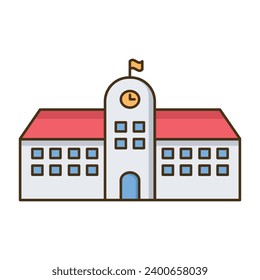 School building icon vector on trendy design