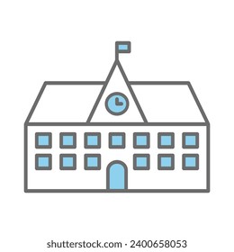 School building icon vector on trendy design