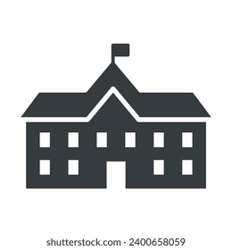 School building icon vector on trendy design