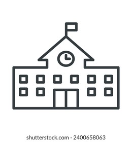 School building icon vector on trendy design