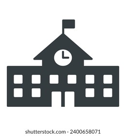 School building icon vector on trendy design