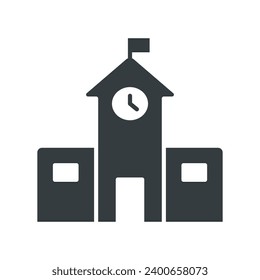 School building icon vector on trendy design