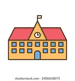 School building icon vector on trendy design