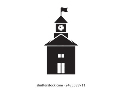 Schulgebäude Icon Vektorgrafik auf weißem Hintergrund