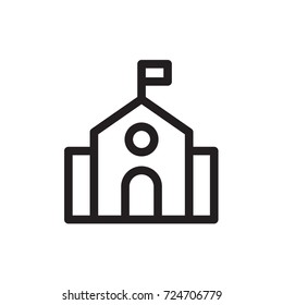 school building icon vector. school outline style design