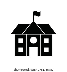 símbolo del vector del icono de construcción escolar