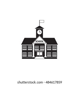 school building icon vector, solid logo, pictogram isolated on white, pixel perfect illustration