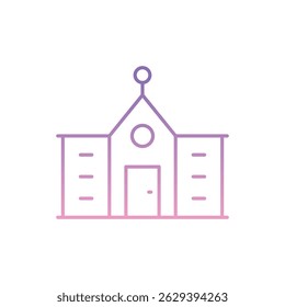 School Building Icon vector stock illustration