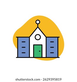 School Building Icon vector stock illustration