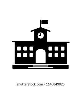 school building icon vector template