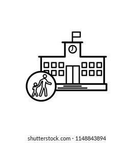 school building icon vector template