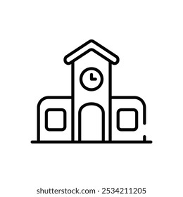 School Building icons set five different style vector stock illustration