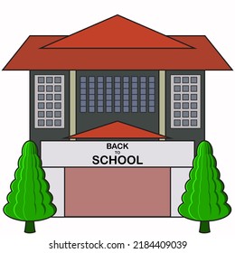 ilustrador de construcción escolar gráficos vectoriales en fondo blanco