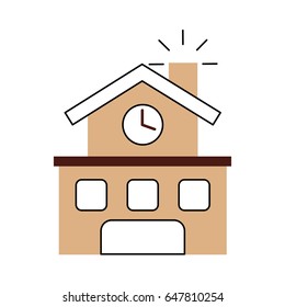 school building isolated icon