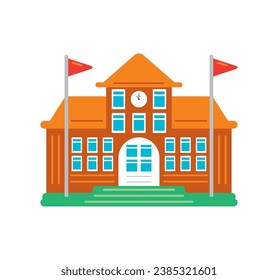 school building isolated illustration vector