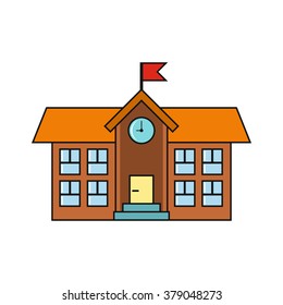 School building isolated on a white background