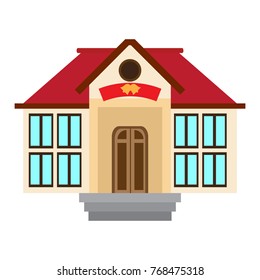 School building isolated on white background, Vector illustration