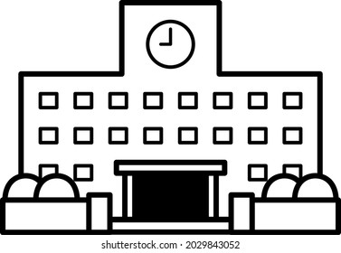 School building isolated vector illustration.