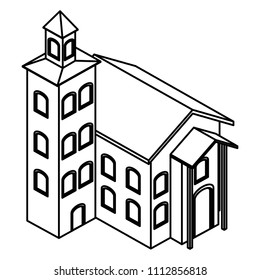 school building isometric icon