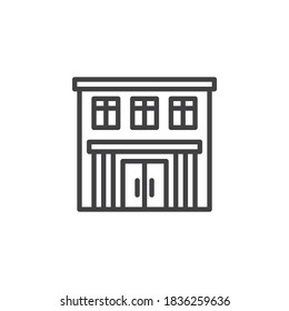 School building line icon. linear style sign for mobile concept and web design. Preschool building outline vector icon. Symbol, logo illustration. Vector graphics