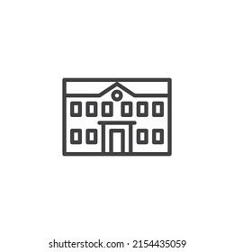 School building line icon. linear style sign for mobile concept and web design. High school outline vector icon. Symbol, logo illustration. Vector graphics