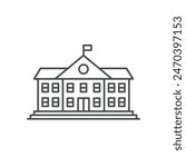 School building line icon, vector pictogram of college or university. Education illustration, sign for schoolhouse exterior.