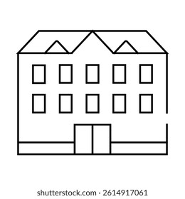 school building line icon vector. school building sign. isolated contour symbol black illustration